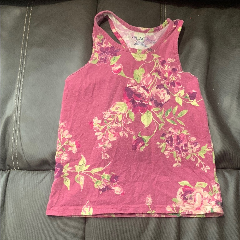The Children's Place Pink Floral Kids Tank Top